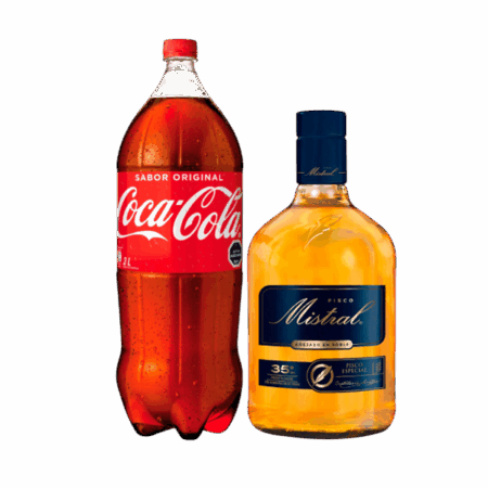 Pisco mistral 750cc + Bebida